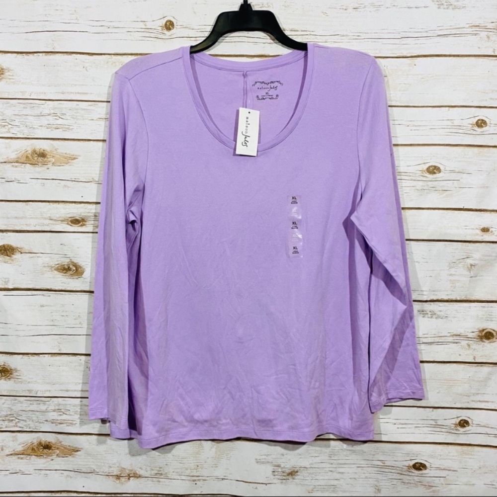Maison Jules Lavender Long Sleeve Tee